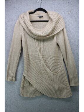 Berretti Made in Italy Mohair Wool Cowl Neck Sweater-Size Large-Asymmetrical Hem